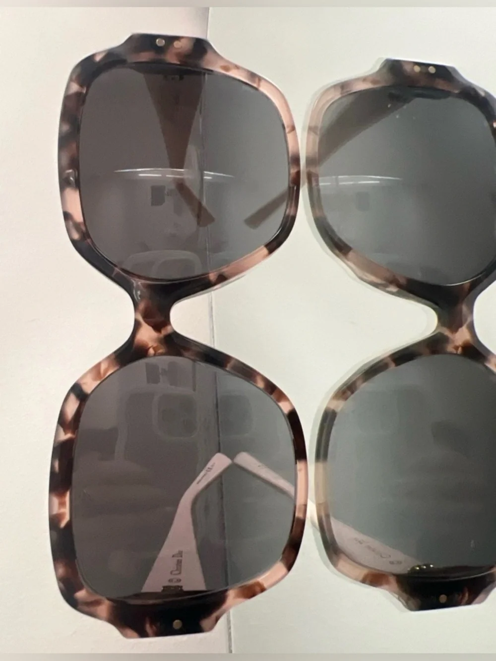 Lady Dior Studs Square Sunglasses In Havana/light Pink - Picture 5 of 9